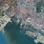 Rote Linie: ins Meer verschoben